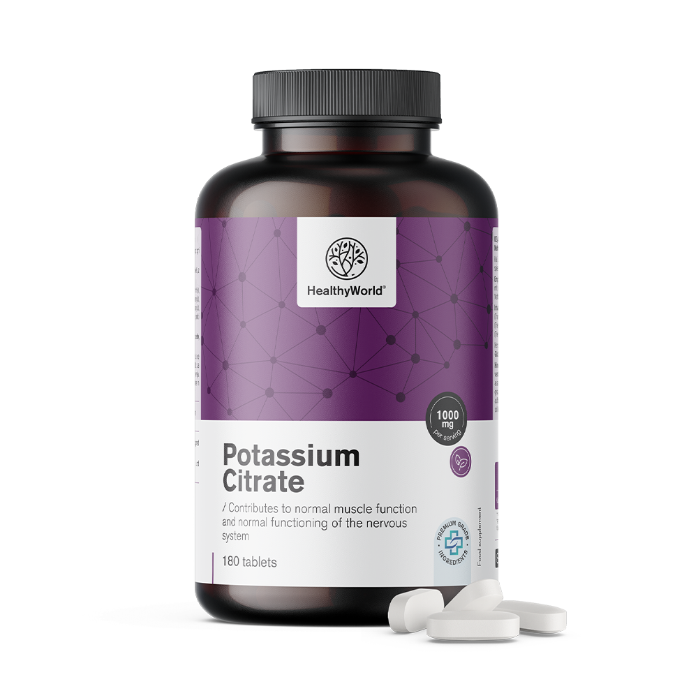 Citratul de potasiu 1000 mg în tablete.