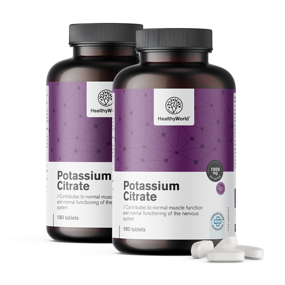 Citratul de potasiu 1000 mg în tablete.