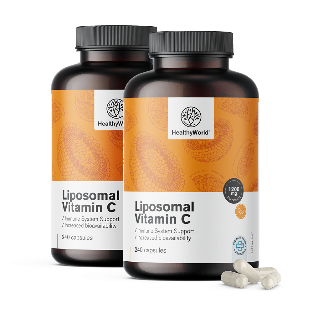 Lipozomală vitamina C 1200 mg cu extract de trandafir sălbatic.