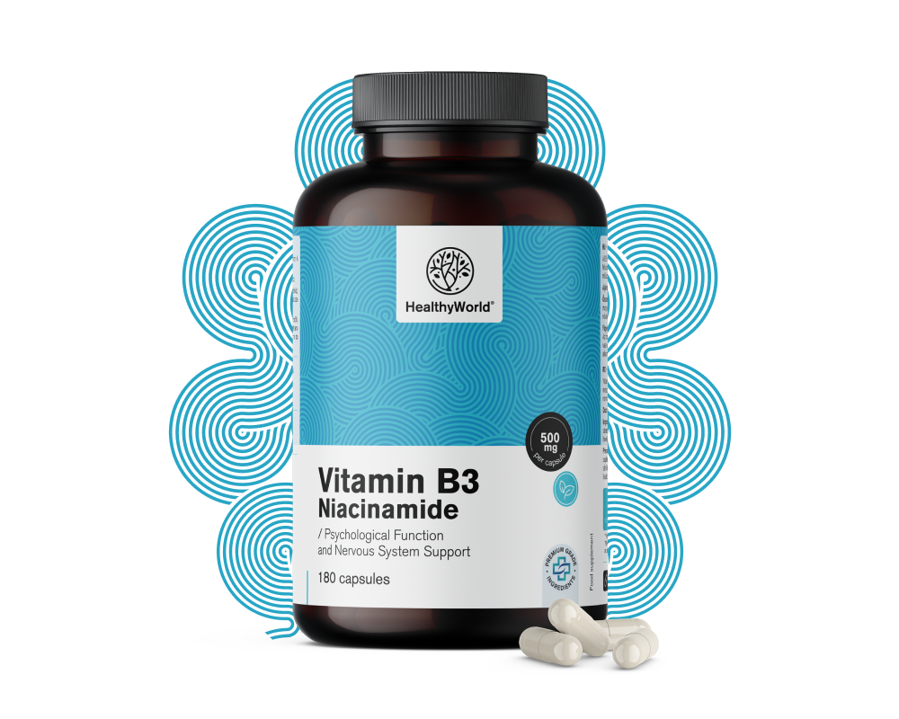 Vitamina B3 500 mg – niacinamidă