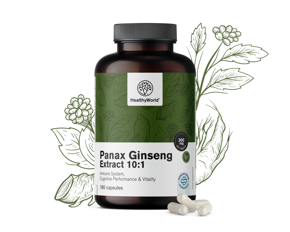 Panax Ginseng 300 mg - extract de ginseng 10:1