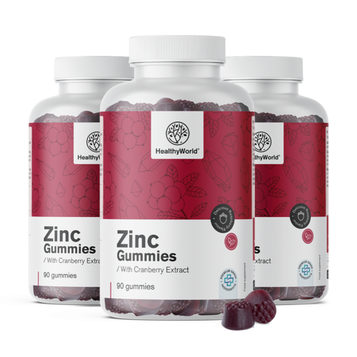 3x Zinc cu extract de merișoare, total 270 de bomboane gumate