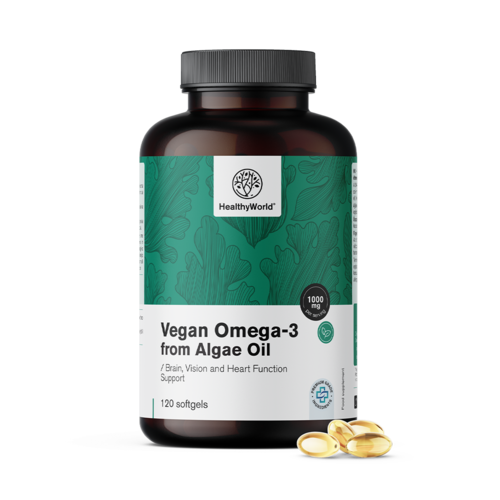 Omega 3 vegană 1000 mg – din alge, 120 de capsule moi