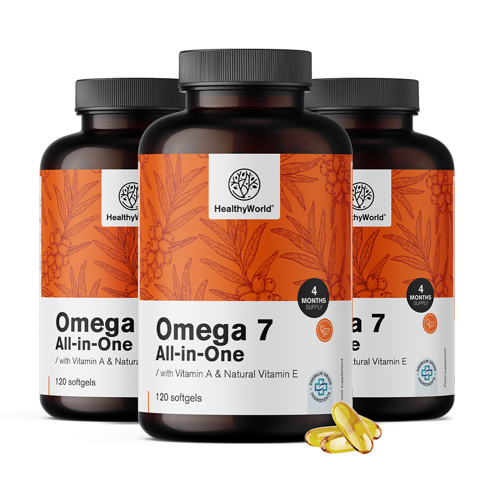 Omega-7 All-in-One. Omega-7 All-in-One este un supliment alimentar.