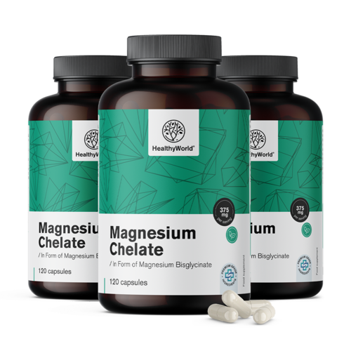 3x Chelat de magneziu 375 mg, total 360 de capsule