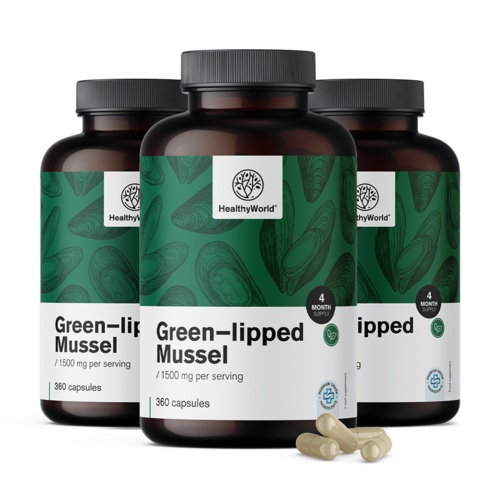 3x Midia cu buze verzi 1500 mg, total 1080 de capsule