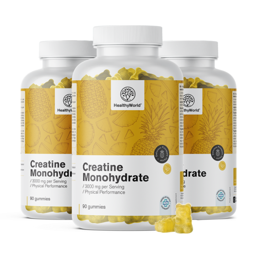 3x Creatină monohidrat 3000 mg – ananas, total 270 bomboane gumate