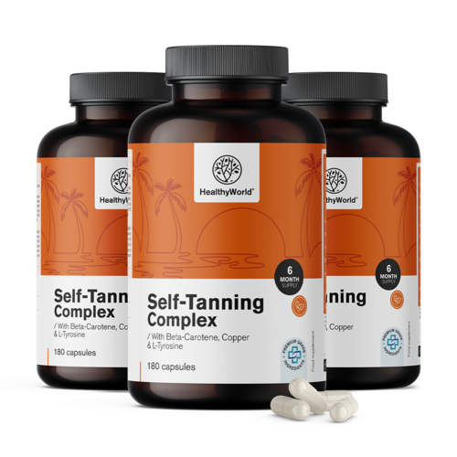 3x Self-Tanning Complex – sprijin pentru bronzul natural, total 540 de capsule