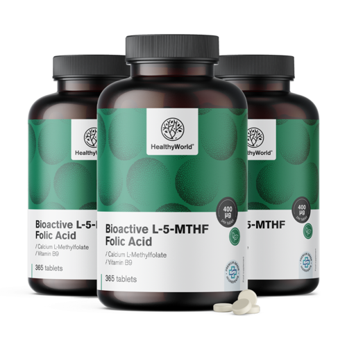 3x Acid folic activ L-5-MTHF, total 1095 de comprimate